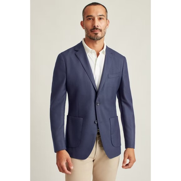 Bonobos Jetsetter Unconstructed Wool Blazer 40S NAVY Athletic Fit Suit Jacket - Picture 1 of 10